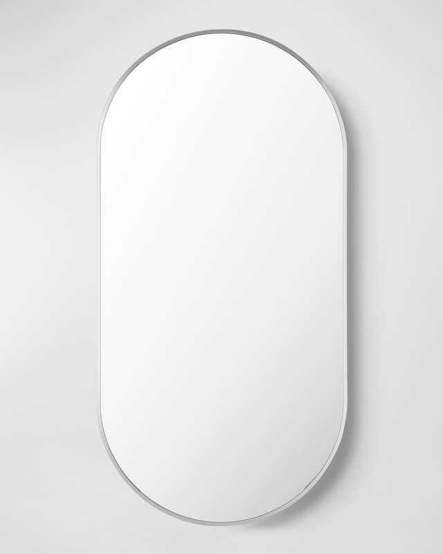 Aranya 39" Thick Oval Wall Mirror, White